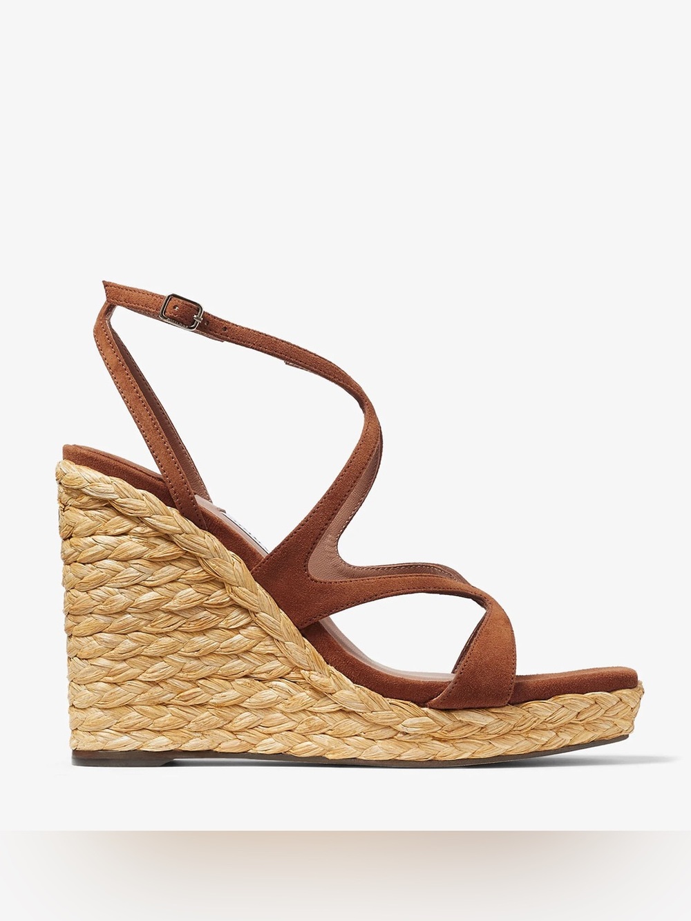 New Jimmy Choo Ayla 110 Tan Suede Wedge $950